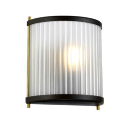 Corona Flush 1 Light Wall Light, Museum Bronze, Frosted Glass