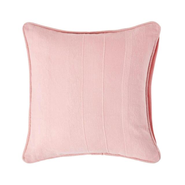 Homescapes Cotton Rajput Ribbed Pink Cushion Cover - 45 x 45 cm Pink Pink 1