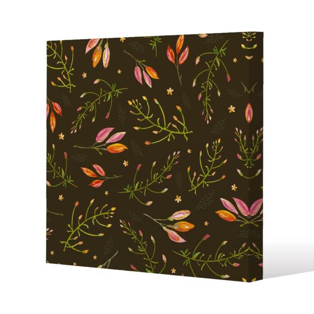 Green Branches (Canvas Print) / 46 x 46 x 4cm Multi