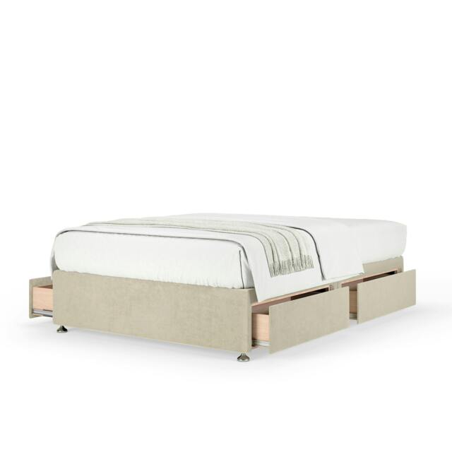Memory Maestro Memory Foam Cream Naples Velvet 2 Drawer Divan Set Super King