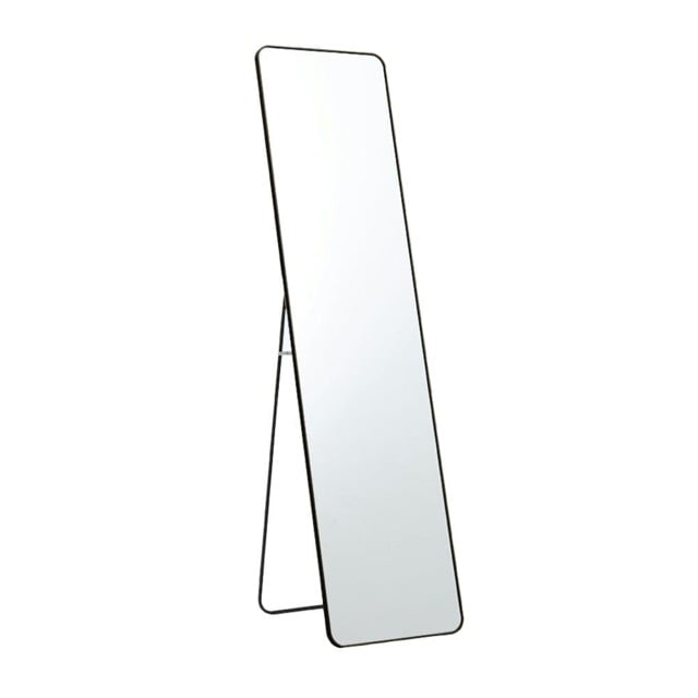 Living and Home Modern Rectangular Metal Floor Mirror - Black - 160cm