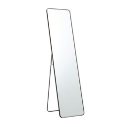 Living and Home Modern Rectangular Metal Floor Mirror - Black - 160cm