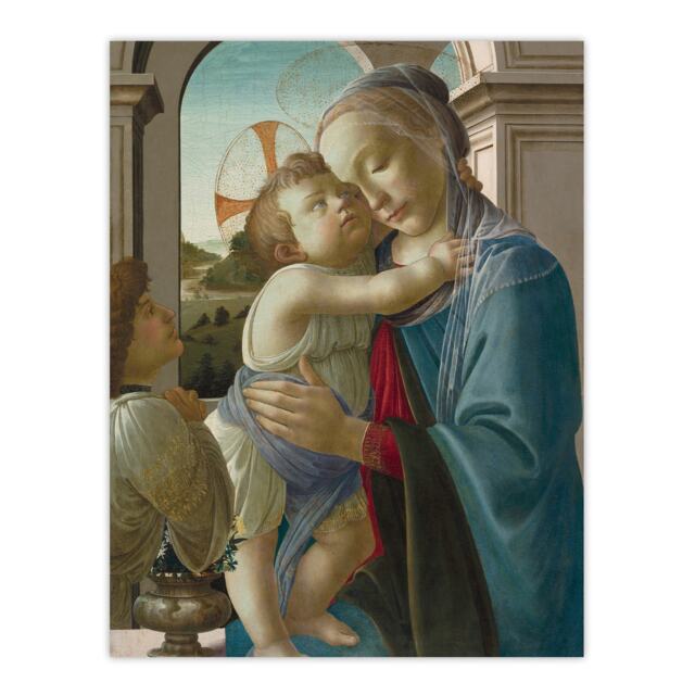 "Virgin and Child an Angel Botticelli Vintage Huge Wall Art Poster Print 24X32"""