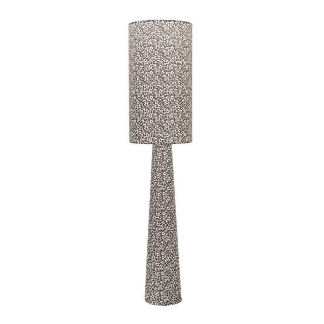 ValueLights Bertie Leopard Print Full Fabric Midi Floor Lamp and Bulb