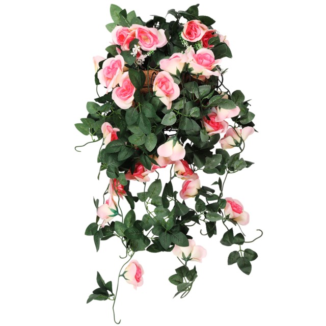 110cm Rose Flower Garland 18 Blooms Faux Silk Garland, Vine Hanging Flowers
