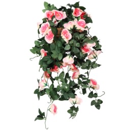 110cm Rose Flower Garland 18 Blooms Faux Silk Garland, Vine Hanging Flowers