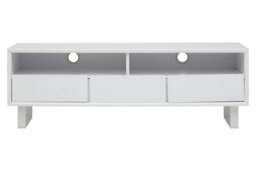 Orsina Contemporary White High Gloss Media Cabinet Gloss Finish TV Cabinet For Livingroom Functional TV Unit