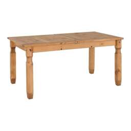 Corona Extending Dining Table - L90 x W200 x H75.5 cm - Distressed Waxed Pine Brown