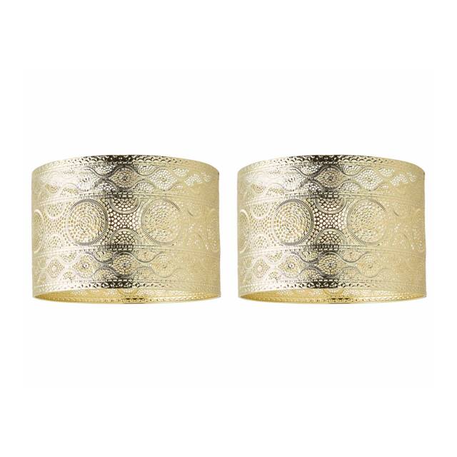 ValueLights Casablanca Pair Gold Easy Fit Metal Shades