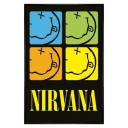 Gloss Black Framed Nirvana (Happy Face Squares) Maxi Poster Multi