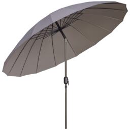 Outsunny 2.5m Round Curved Adjustable Parasol Sun Umbrella Metal Pole Grey Grey