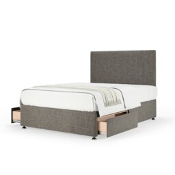 Ortho Classic Orthopaedic Slate Linen 2 Drawer Divan Set And Valencia Headboard Small Double
