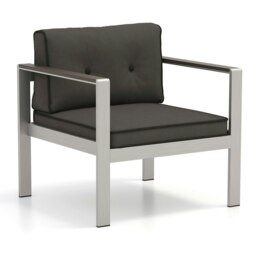 COSTWAY Aluminum Outdoor Patio Armchair Garden Sofa Chair Grey