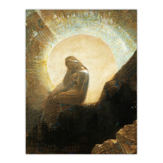 "Melancholy Portrait of a Woman Redon Vintage Huge Wall Art Poster Print 24X32"""