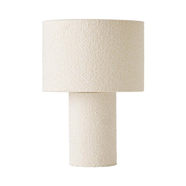 ValueLights Ash Natural Cream Boucle Table Lamp