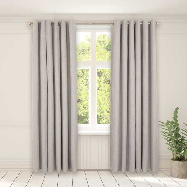 OHS Textured Woven Eyelet Curtains, 66x72'' - Silver