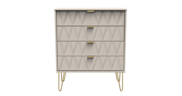 Dallas 4 Drawer Chest of Drawers in Kashmir Matt (Ready Assembled) Cream Kashmir Matt