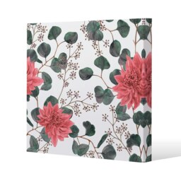 Red Flowers, Green Leaves (Canvas Print) Cream