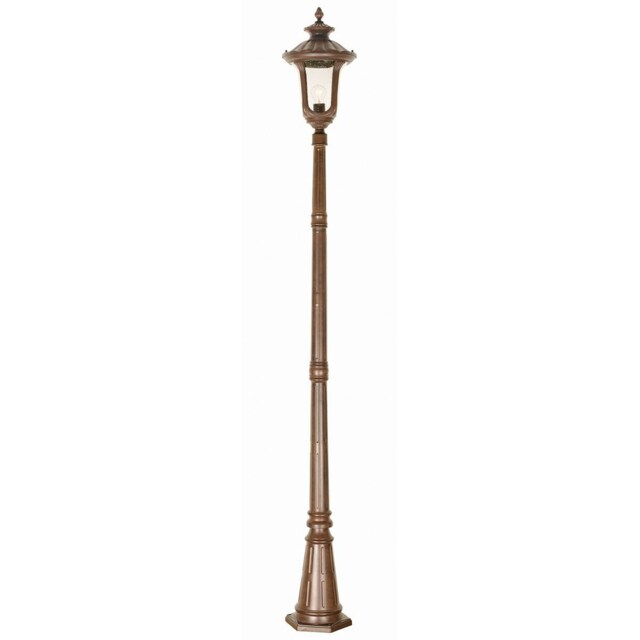Chicago 1 Light Medium Outdoor Lamp Post Rusty Bronze Patina IP44, E27