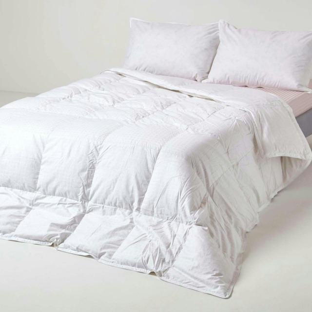 Homescapes Goose Down 10.5 Tog Duvet, Double White Double