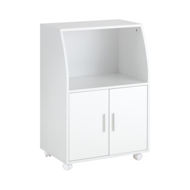 SoBuy White Kitchen Trolley with 2 Doors & Adjustable Shelf, 21.7x15.0x33.1 inches, 16.95 kg - FRG241-W