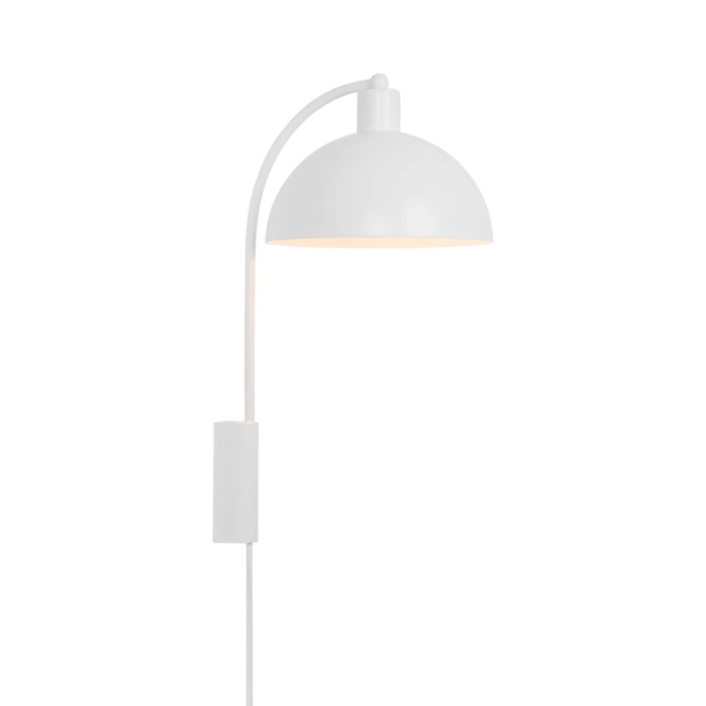 Nordlux Ellen Indoor Wall Light White Metal Sensor E14 Dome Shade - Plug In or Mains Powered , IP20 White White