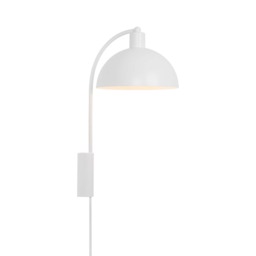 Nordlux Ellen Indoor Wall Light White Metal Sensor E14 Dome Shade - Plug In or Mains Powered , IP20 White White