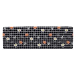 Blooming Hand Drawn Orange And White Flowers Runner Rug Multi