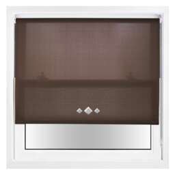 FURNISHED Daylight Trimmable Roller Blinds with Triple Diamond Eyelets and Metal Fittings Brown Mocha (W) 165cm x (L) 165cm