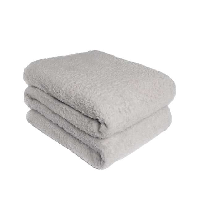 OHS Soft Teddy Fleece Blanket Throw, 200x240cm - Silver