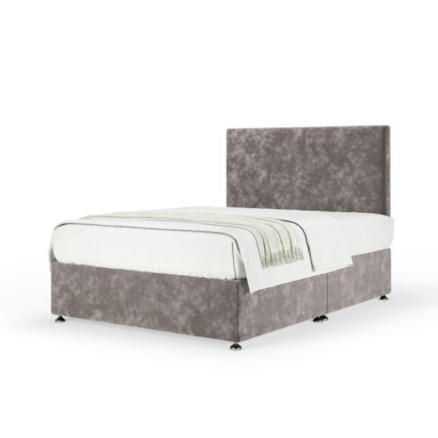 Memory Maestro Memory Foam Silver Chenille Divan Set And Valencia Headboard Small Single