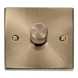 SE HOME Antique Brass 1 Gang 2 Way LED 100W Trailing Edge Dimmer Light Switch Brown Antique Brass