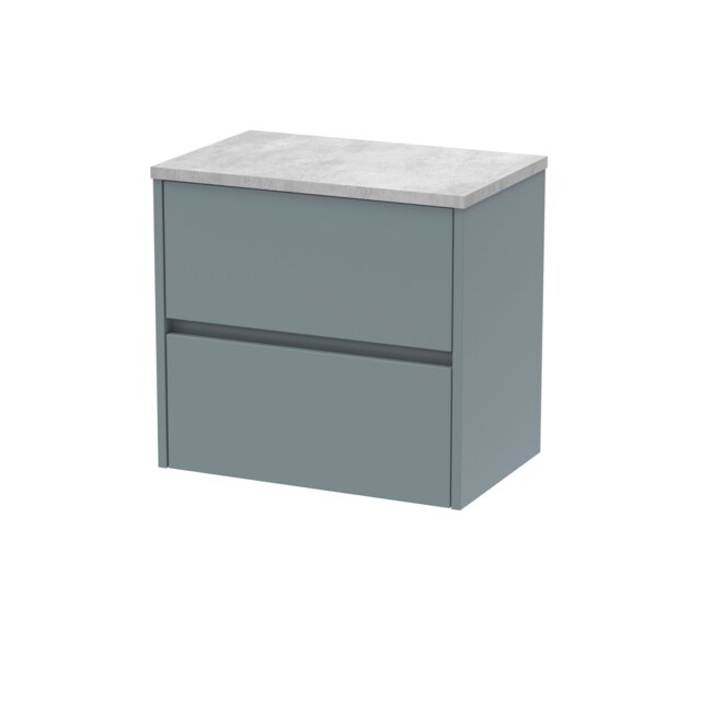 Balterley Chartley Contemporary 2 Drawer Wall Hung Vanity Unit with Laminate Worktop, 600mm