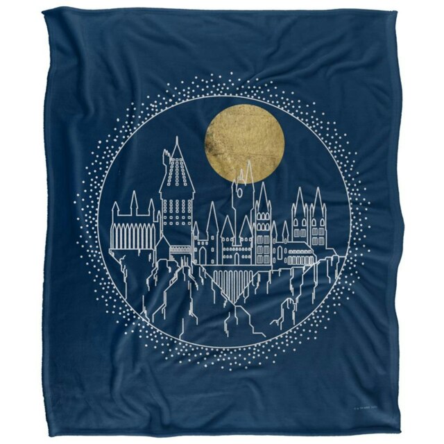 Harry Potter Hogwarts Outline Blanket - Multicoloured - One Size (UTTV18569)
