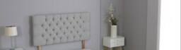 "Silver Linen Studded Chesterfield Headboard Silver 3FT Single 20""inch Headboard"