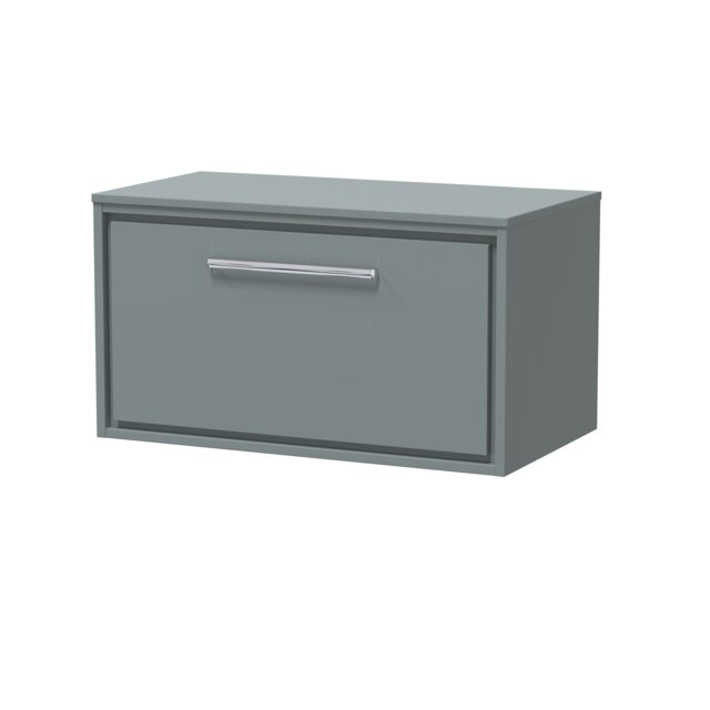 Balterley Framed Design Wall Hung Single Drawer Vanity with Worktop Grey Monument Grey 449 x 805 x 460mm