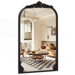 COSTWAY Antiqued Gold Wall Mirror 90 cm x 61 cm Dramatic Arched Mirror