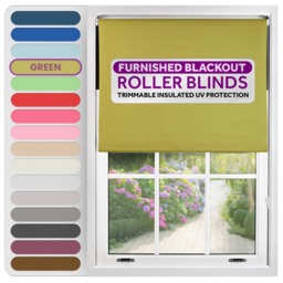 Blackout Roller Blind 70cm Wide x 165cm Long Green Green
