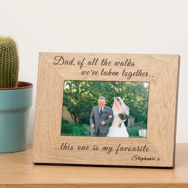 Personalised Dad Wedding Favourite Walks Wood Picture Frame 7x5