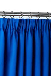 Essential Woven Thermal Blackout Pencil Pleat Curtains 168cm x 183cm Blue Blue Blue