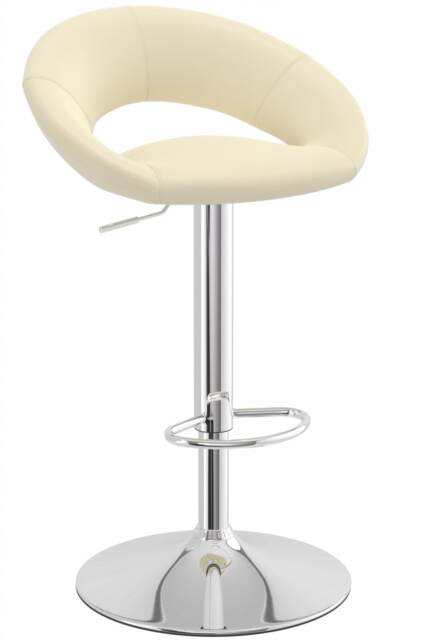 Serene Cream Breakfast Bar Stool Height Adjustable White Cream