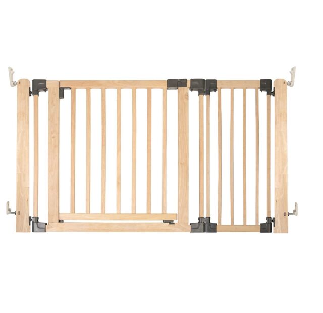Safetots Wooden Multi Panel Room Divider, up to 136cm, Natural Wood, 76cm Tall, Flexible Room Divider for Baby and Toddler Cream Natural
