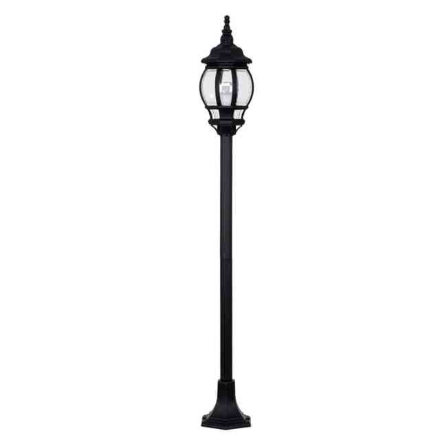 ValueLights Windsor Black Outdoor Bollard Light Warm White Bulb