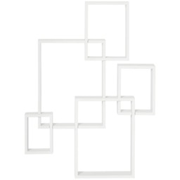 HOMCOM Floating Shelves, Wall Mounted Interlocking Cube Shelves, Display Wall Shelf for Living Room, Bedroom, Hallways, White