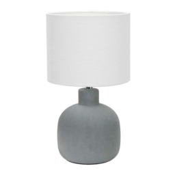 ValueLights Chelsea Hand Finished Sandblast Grey Ceramic Table Lamp