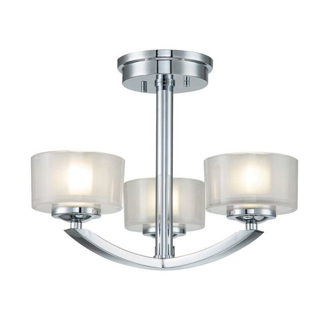 Hinkley Meridian Multi Arm Semi Flush Ceiling Lamp Polished Chrome, IP44