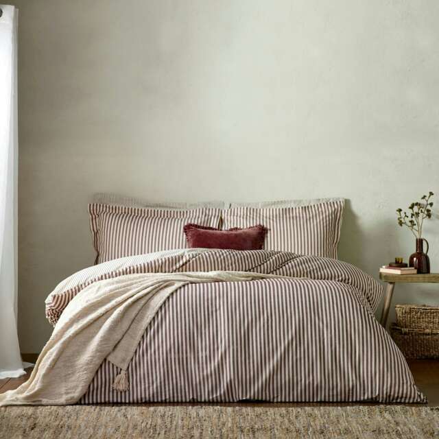Yard Hebden Mélange Stripe Cotton Double Duvet Cover Set Multi Double