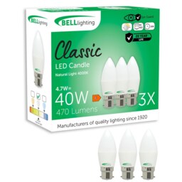 BELL Lighting B22 Bayonet Dimmable LED Candle Natural White 4000K Energy Saving