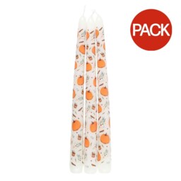 Something Different Taper Pumpkin Candles Set (Pack of 3) - White/Orange - One Size