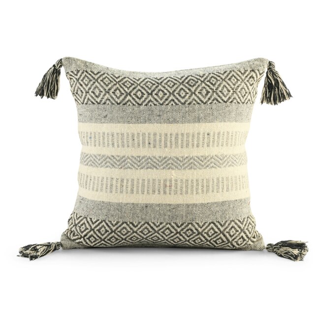 Vintage Chic Tassle Cushion - 43cm x 43cm Pink